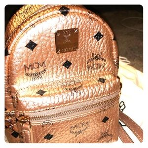 mcm rose gold backpack